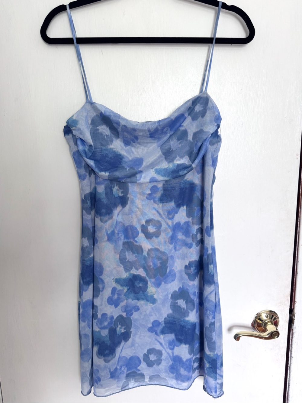 See You Monday Blue Floral Slip Dress
